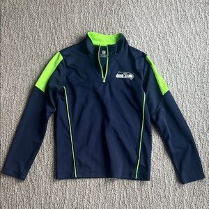 NFL Seattle Seahawks Navy and Neon Green Pullover